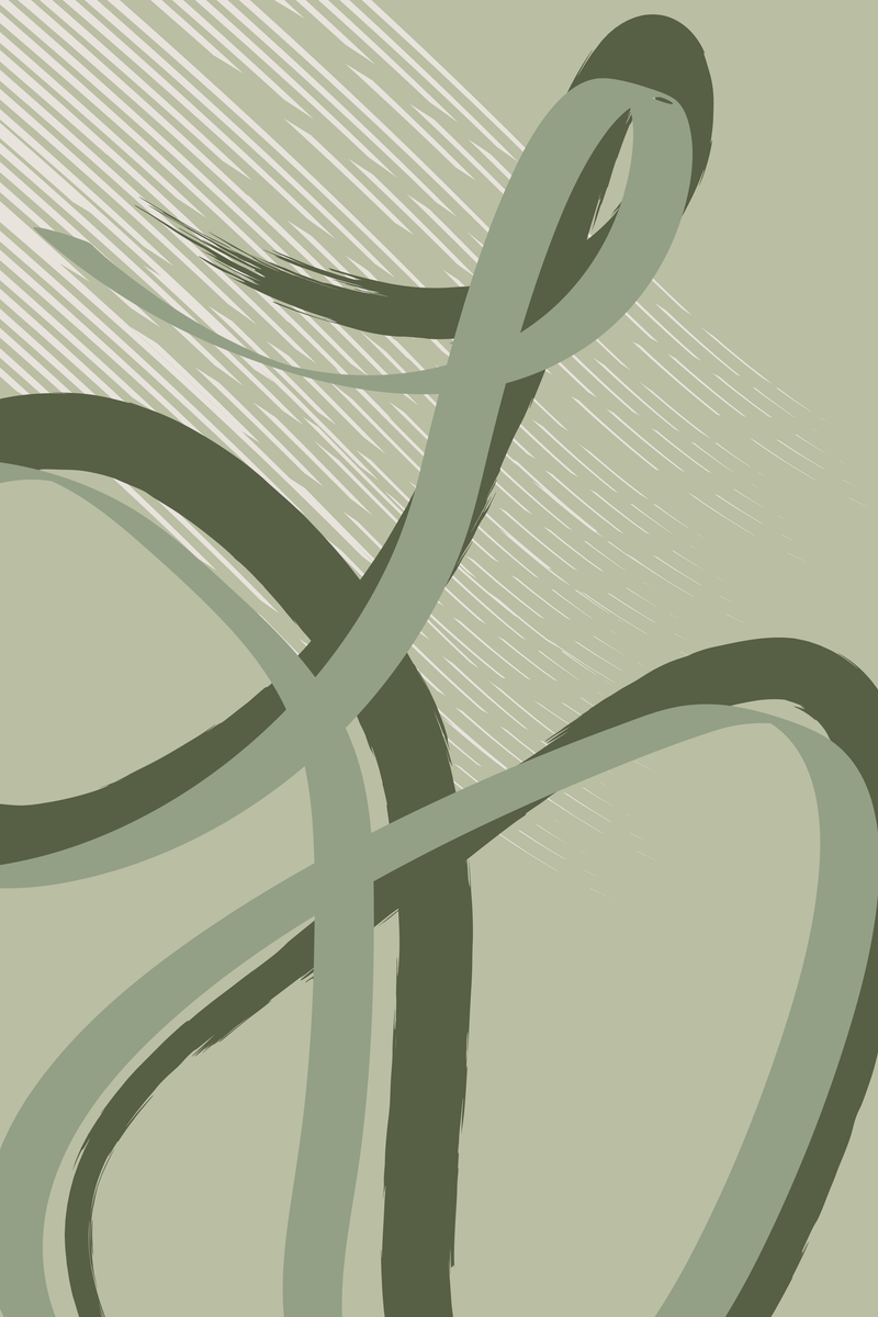Poster - Dancing Lines Green