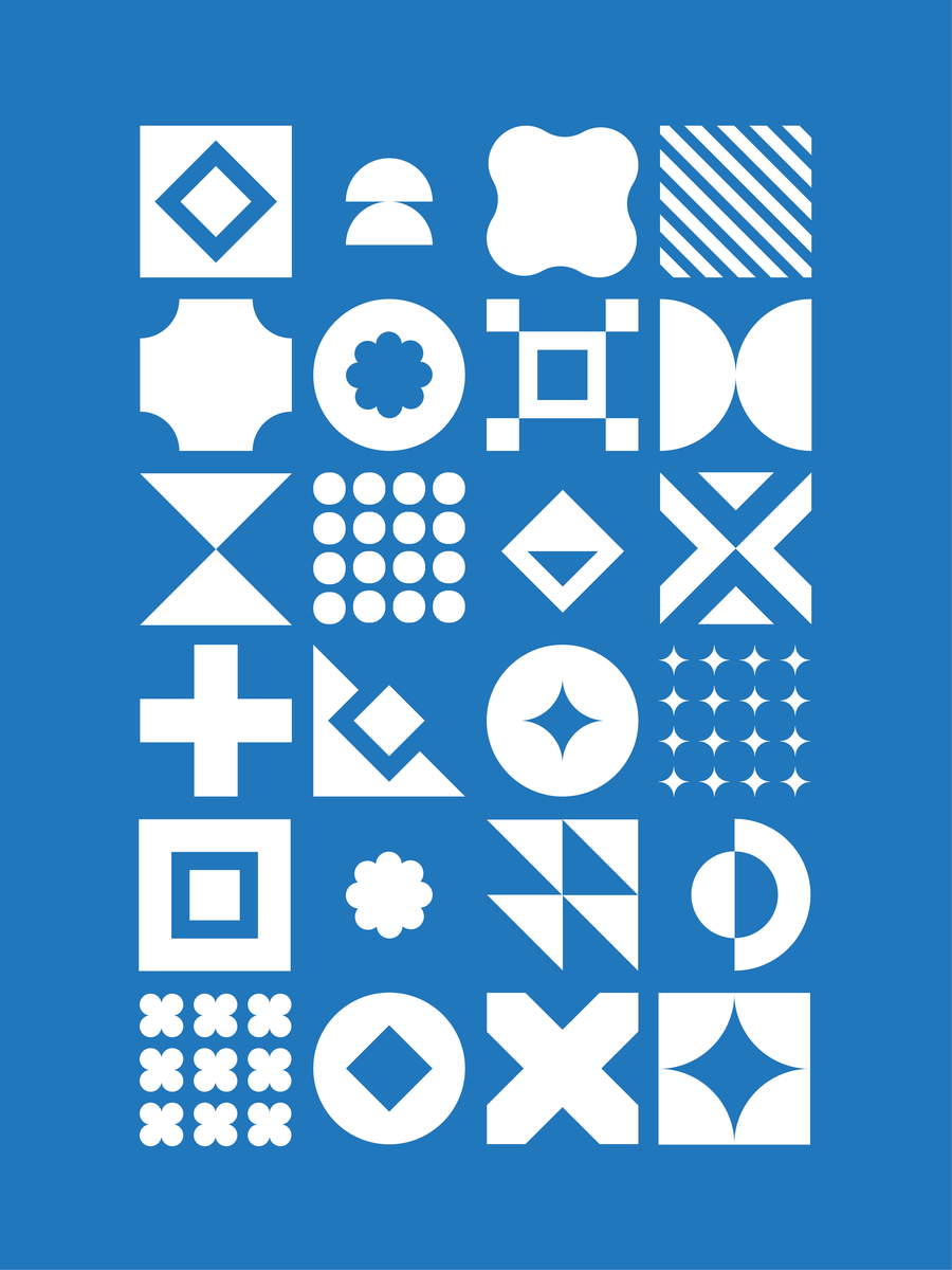 Poster - Colourful Forms Blue