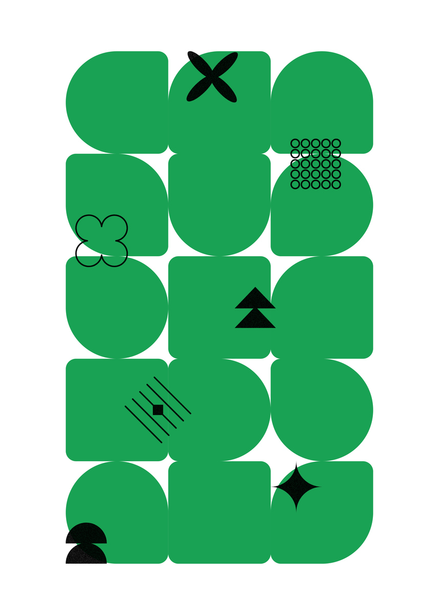 yisual - Poster - Funky Forms 2.0 Green