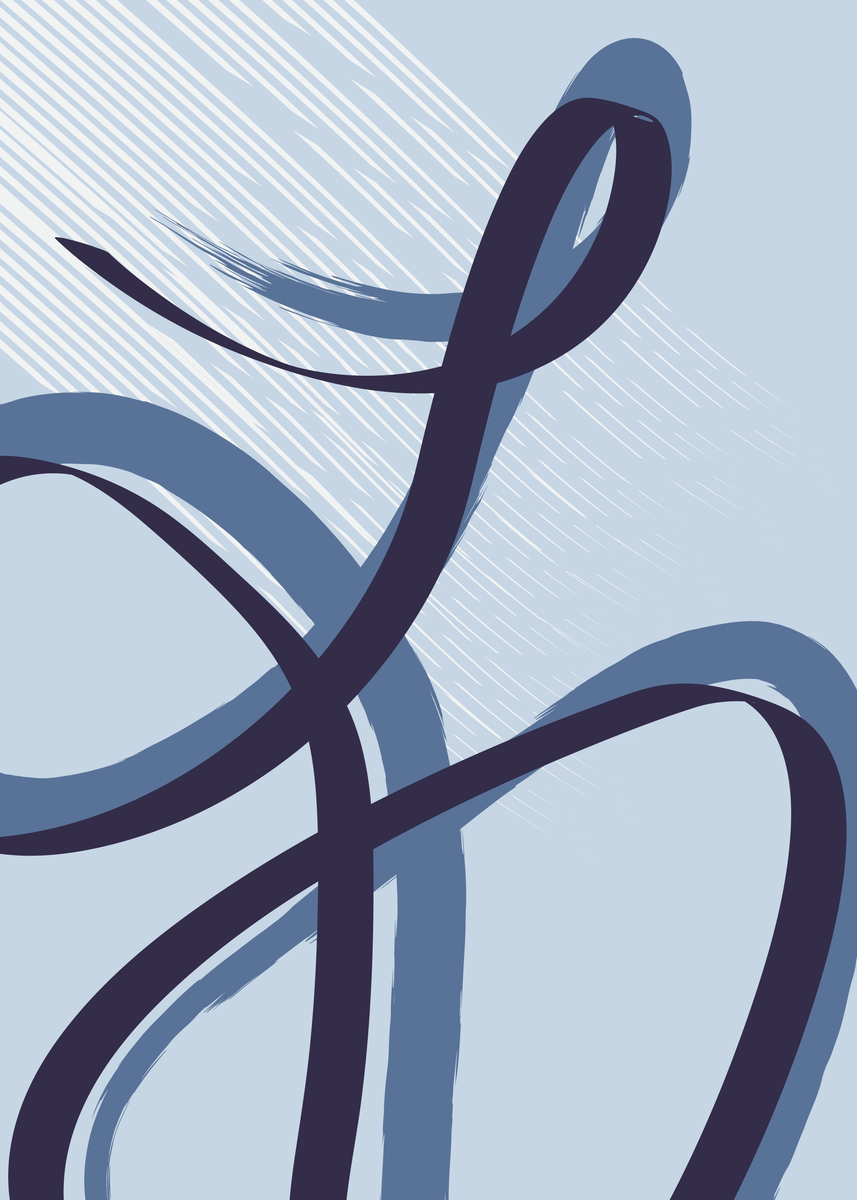 Poster - Dancing Lines Blue
