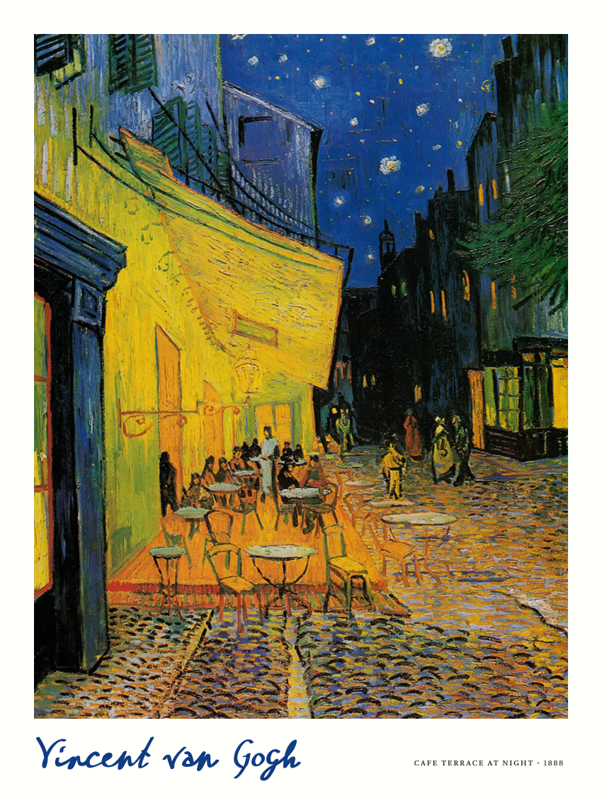 yisual - Poster - Cafe Terrace at Night White