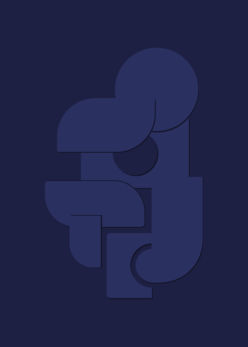 Poster - Subtle Shapes Blue