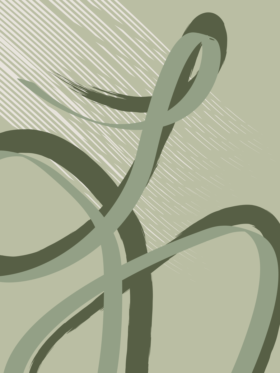 Poster - Dancing Lines Green