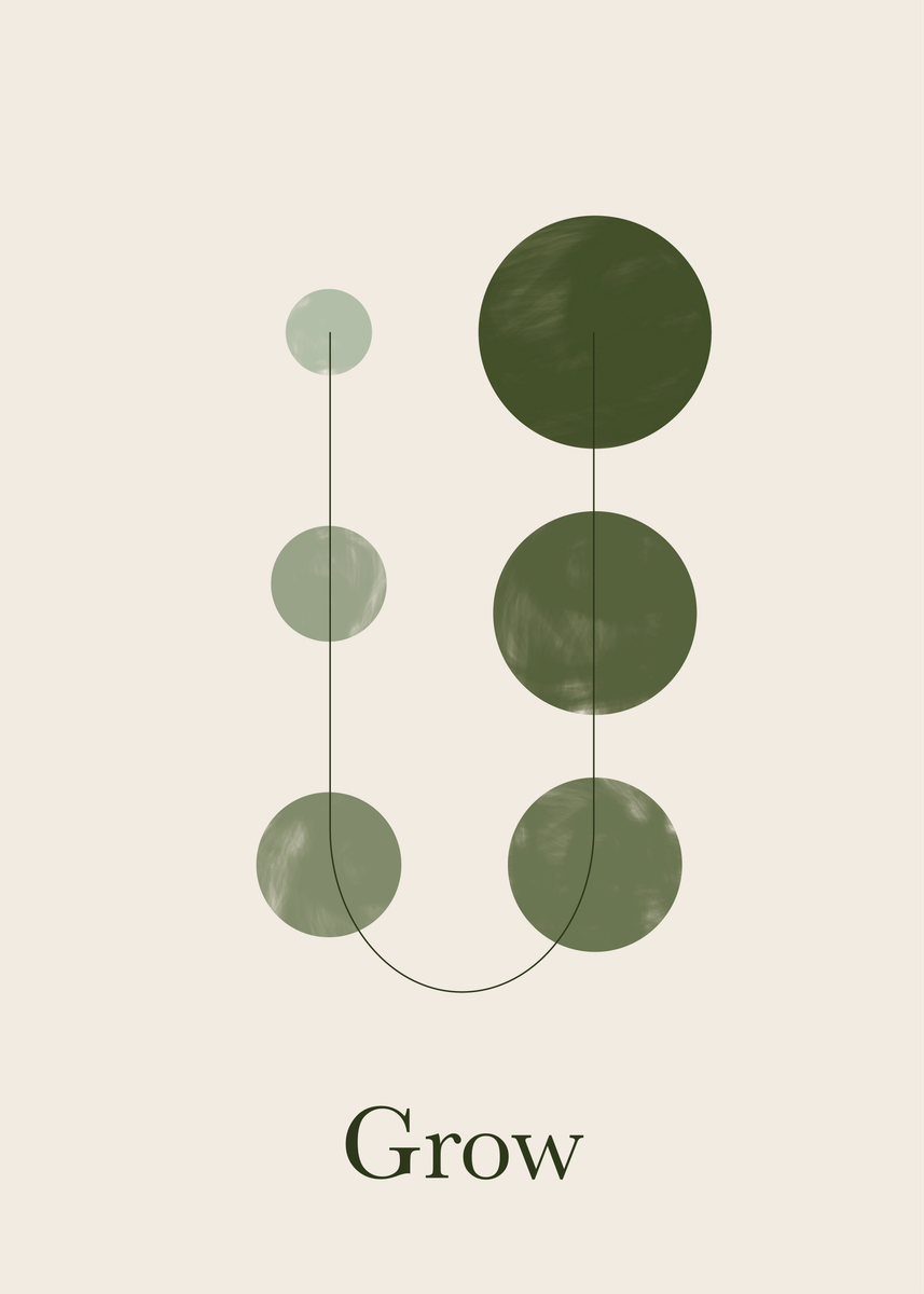 Poster - Growing Circles Green