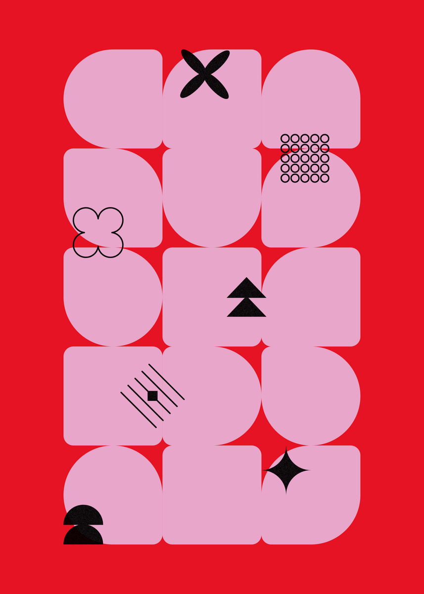 Poster - Funky Forms Red