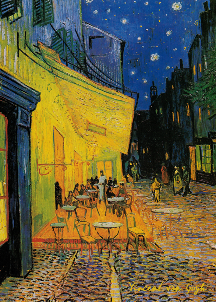 yisual - Poster - Cafe Terrace at Night Blue