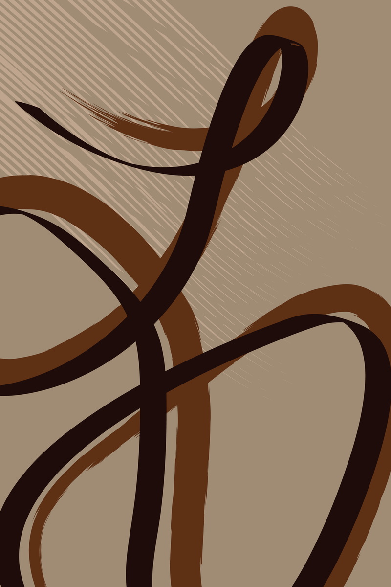 Poster - Dancing Lines Brown