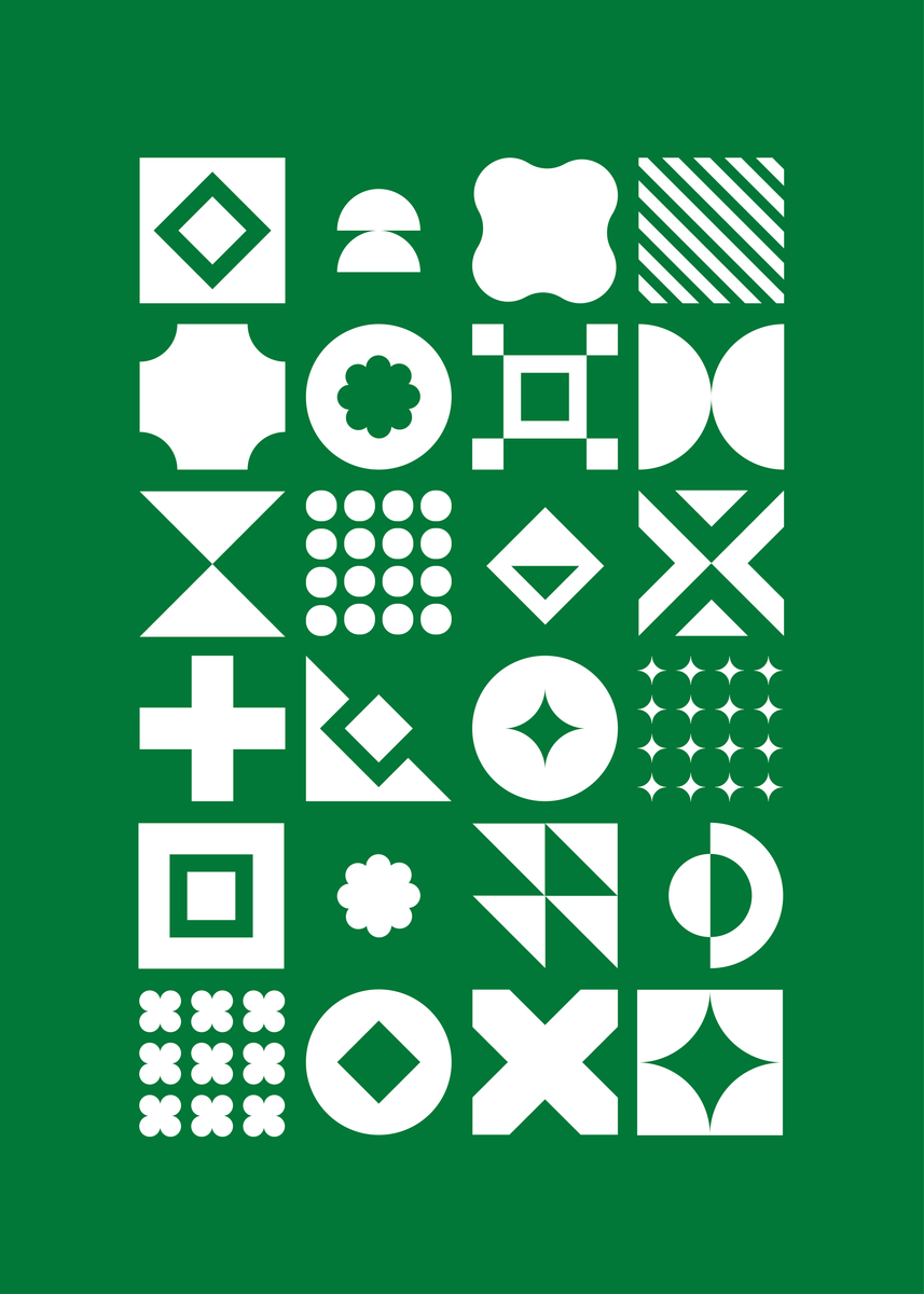 Poster - Colourful Forms Green