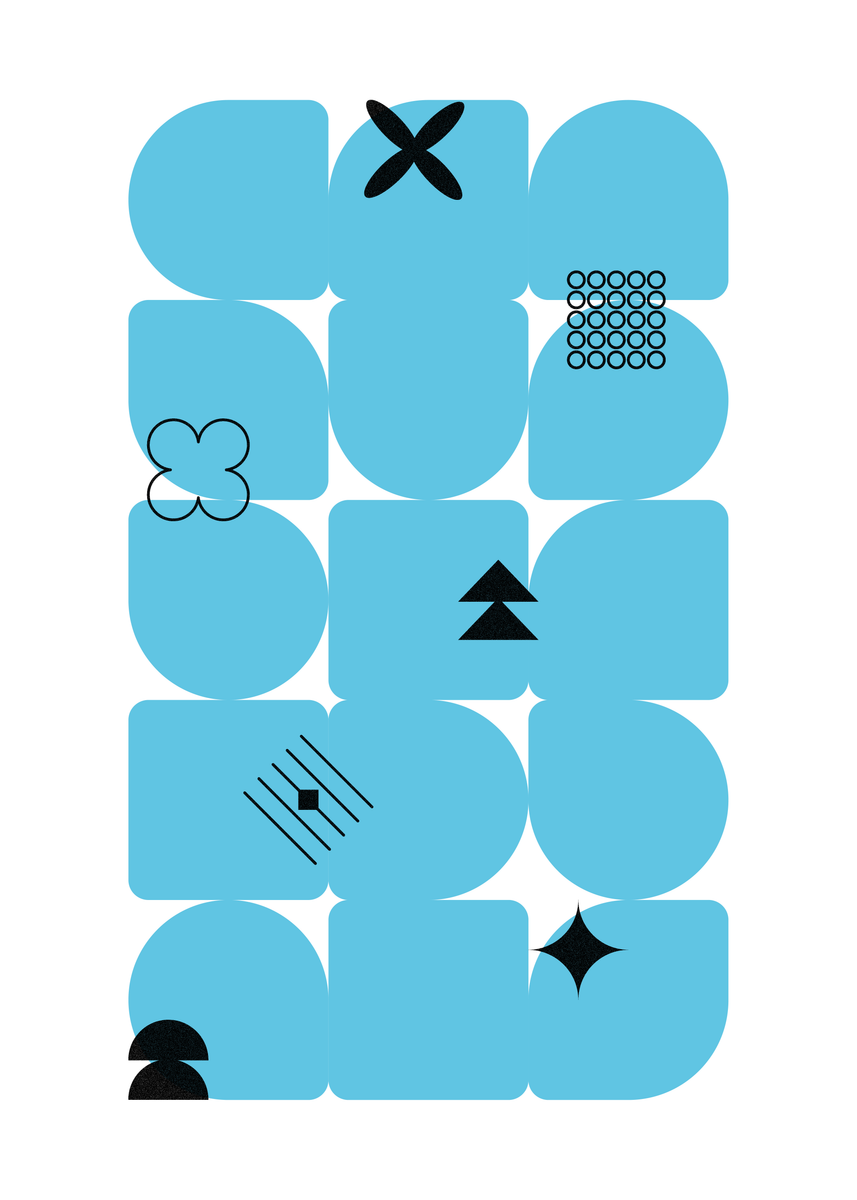 yisual - Poster - Funky Forms 2.0 Blue