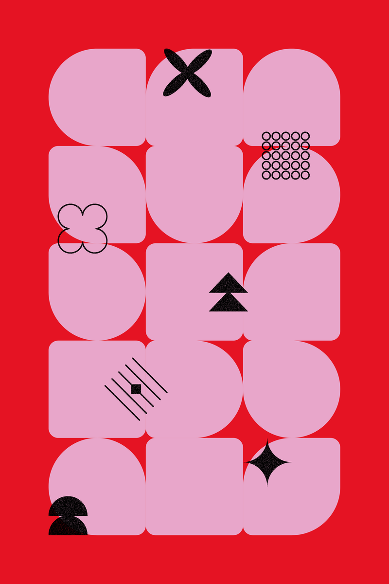 Poster - Funky Forms Red