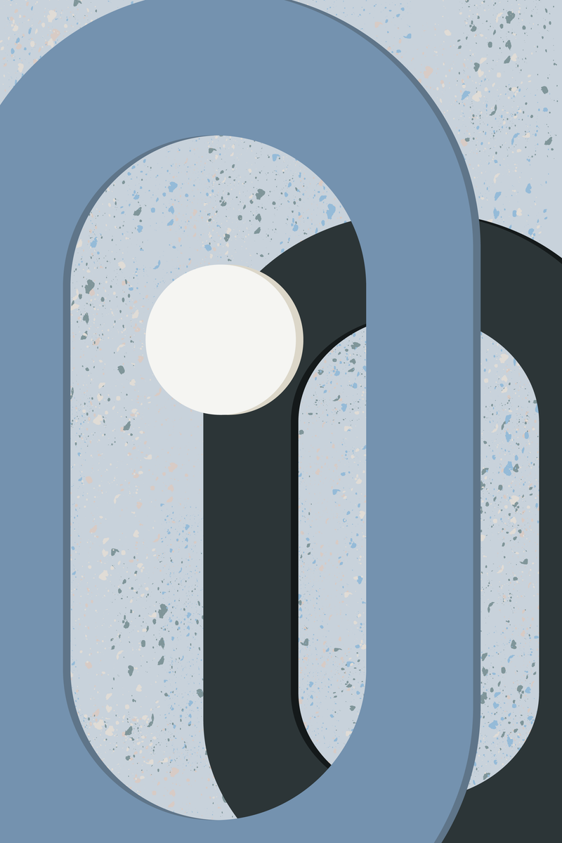 yisual - Aluminium - Floating Ovals Blue