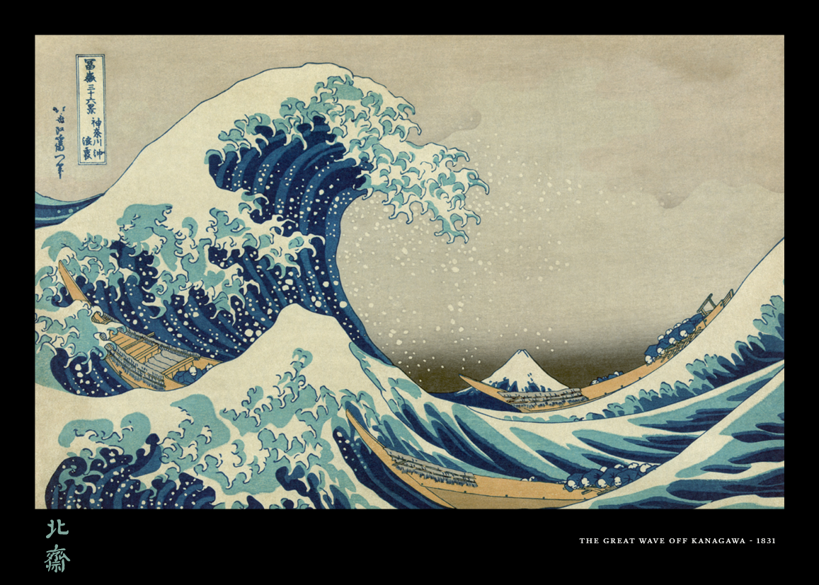 Poster - The Great Wave off Kanagawa Black
