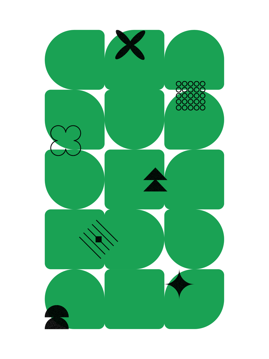 Poster - Funky Forms 2.0 Green