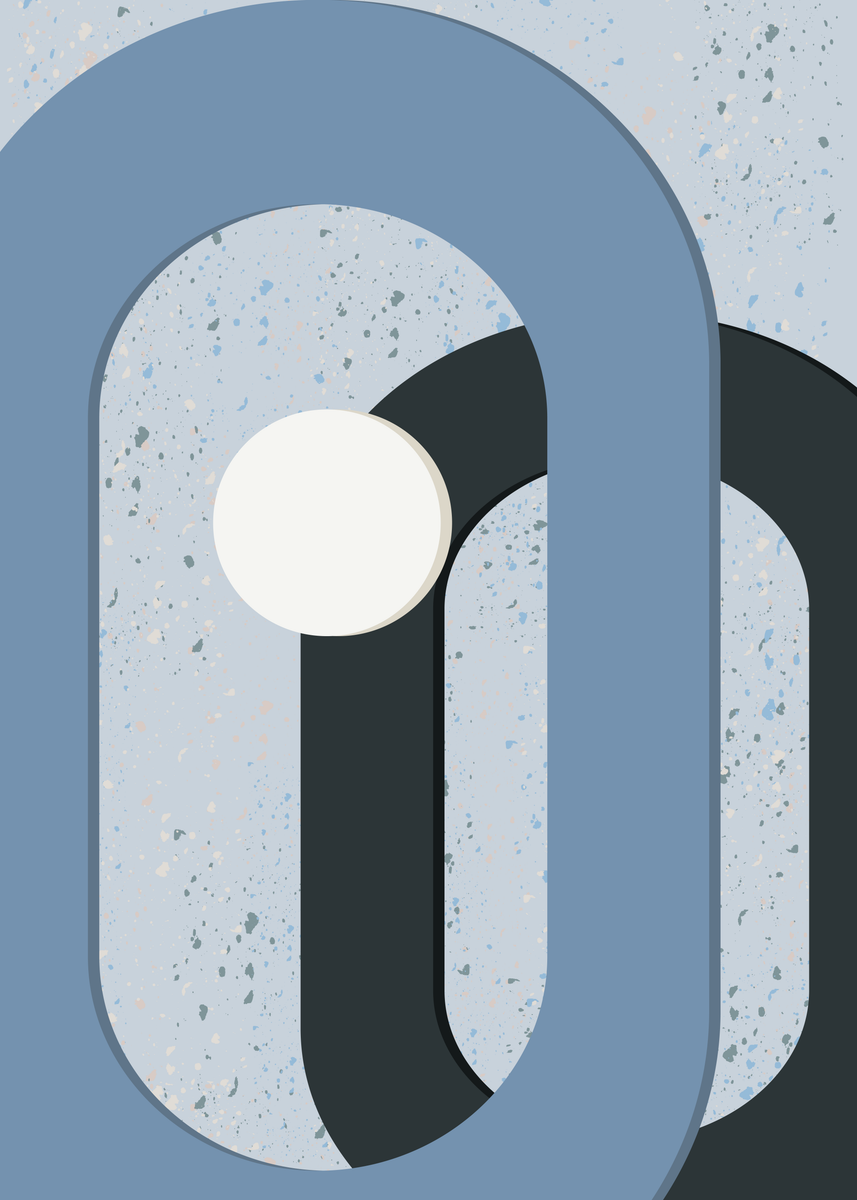 Poster - Floating Ovals Blue