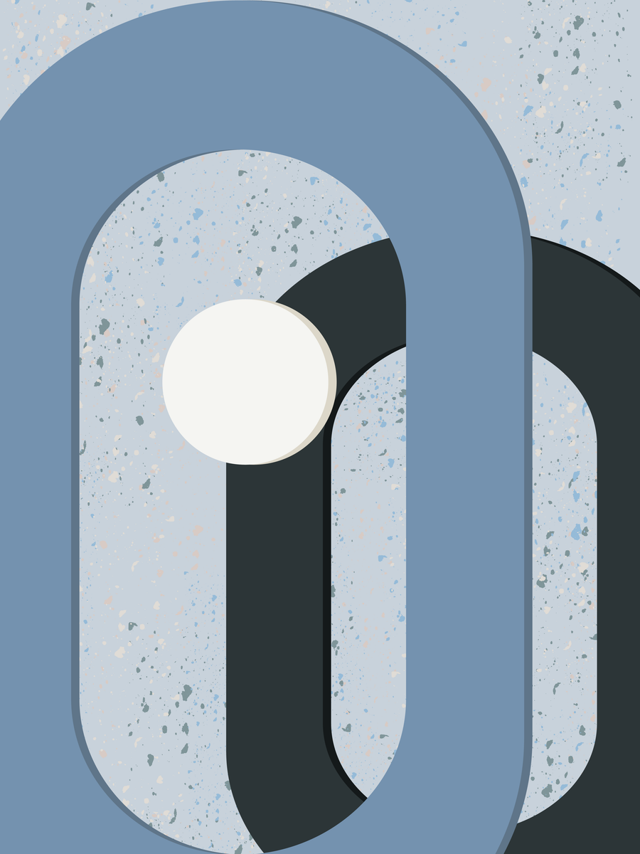 yisual - Aluminium - Floating Ovals Blue