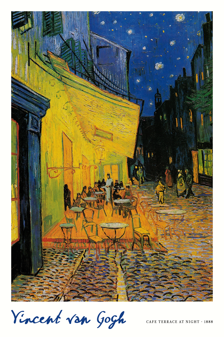 Poster - Cafe Terrace at Night White