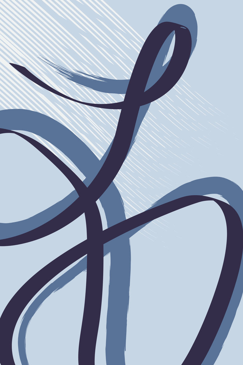 Poster - Dancing Lines Blue