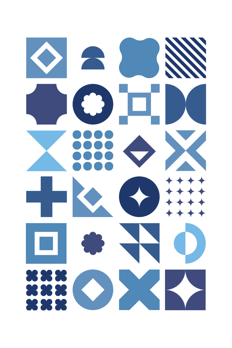 Poster - Cheerful Grid Blue