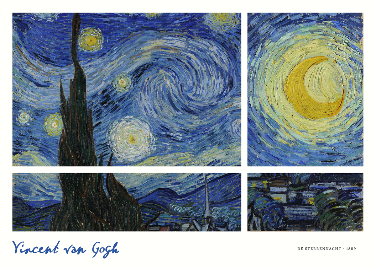 yisual - Poster - Starry Night White