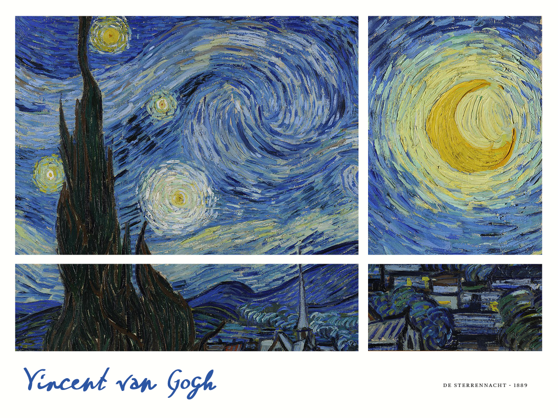 yisual - Poster - Starry Night White