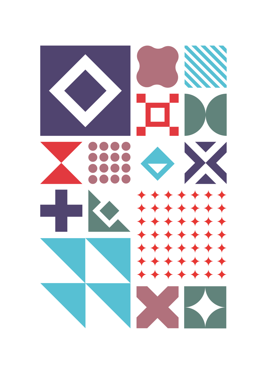yisual - Poster - Pattern Pop Blue