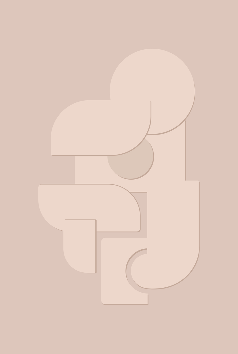 yisual - Poster - Subtle Shapes Beige