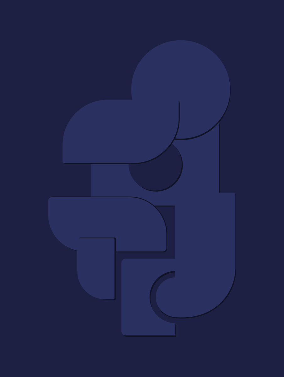 yisual - Poster - Subtle Shapes Blue