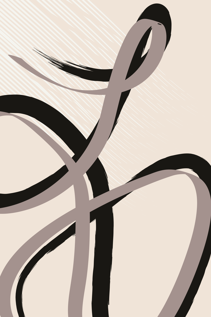 Poster - Dancing Lines Beige