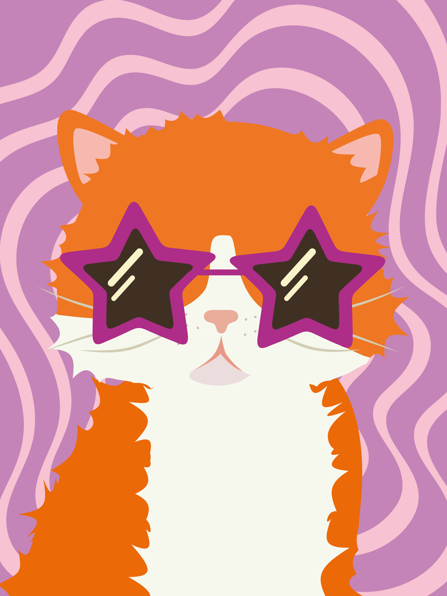 yisual - Poster - Stay Pawsitive Purple