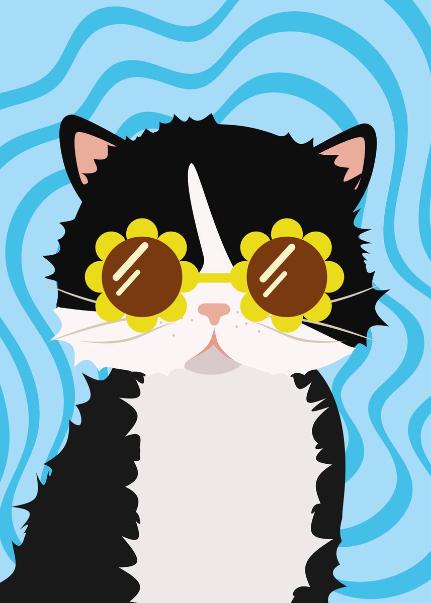 yisual - Poster - Stay Pawsitive Blue