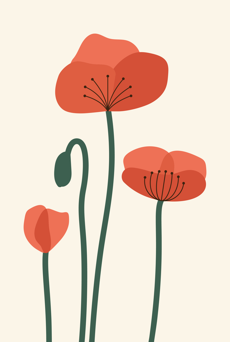 yisual - Poster - Wild Flowers Red