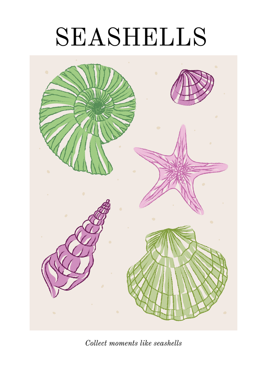 yisual - Poster - Coastal Charms Green