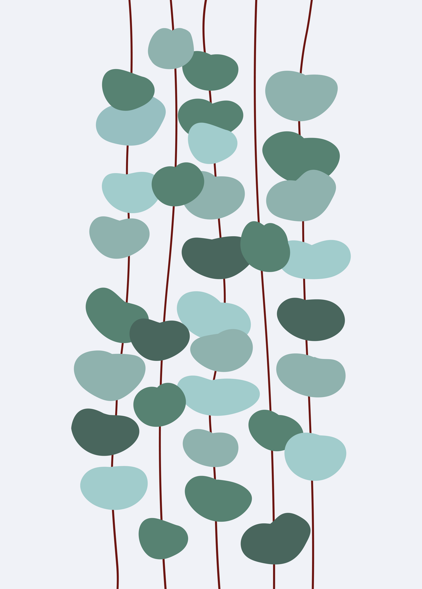 yisual - Poster - Calm Botanics Blue