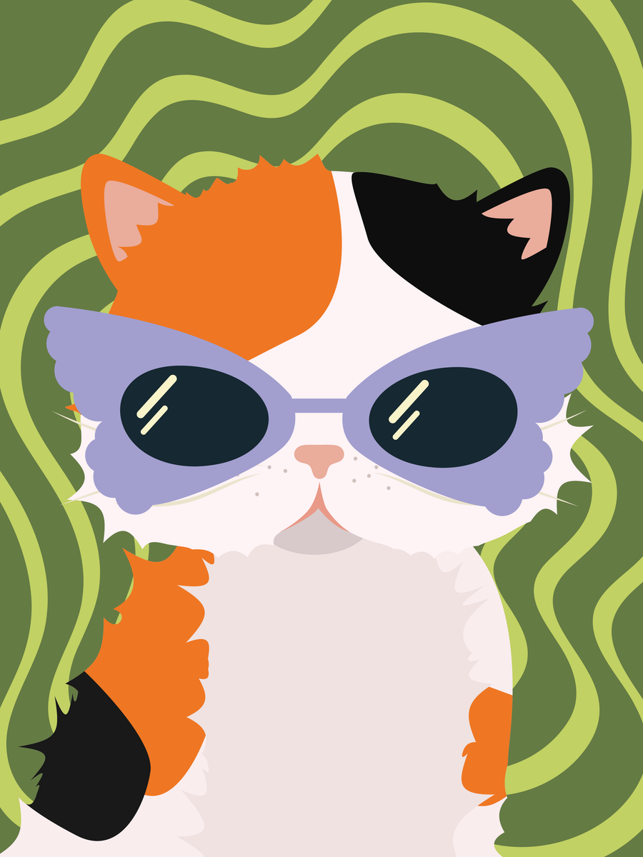 yisual - Poster - Stay Pawsitive Green
