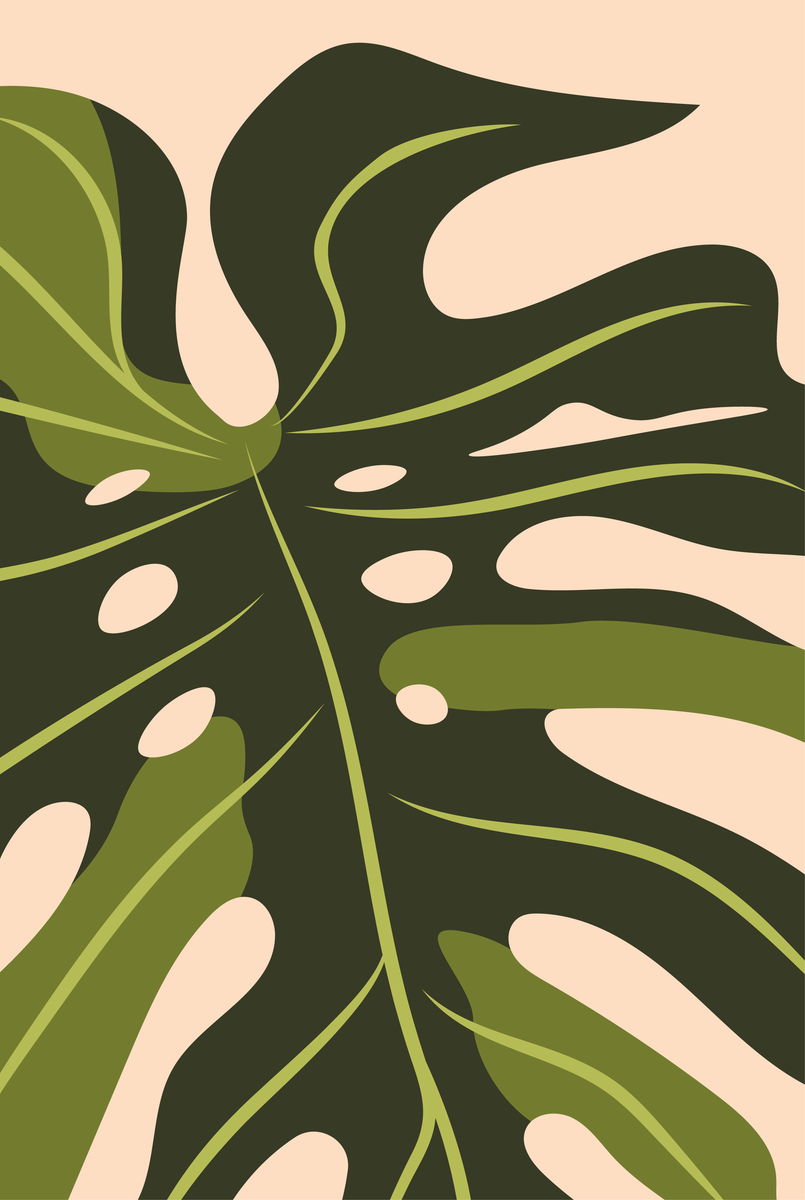 yisual - Poster - Monstera Muse Peach