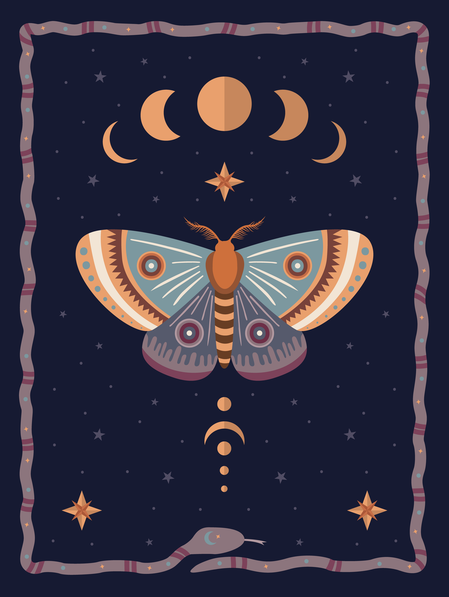 yisual - Poster - Lunar Butterfly Blue
