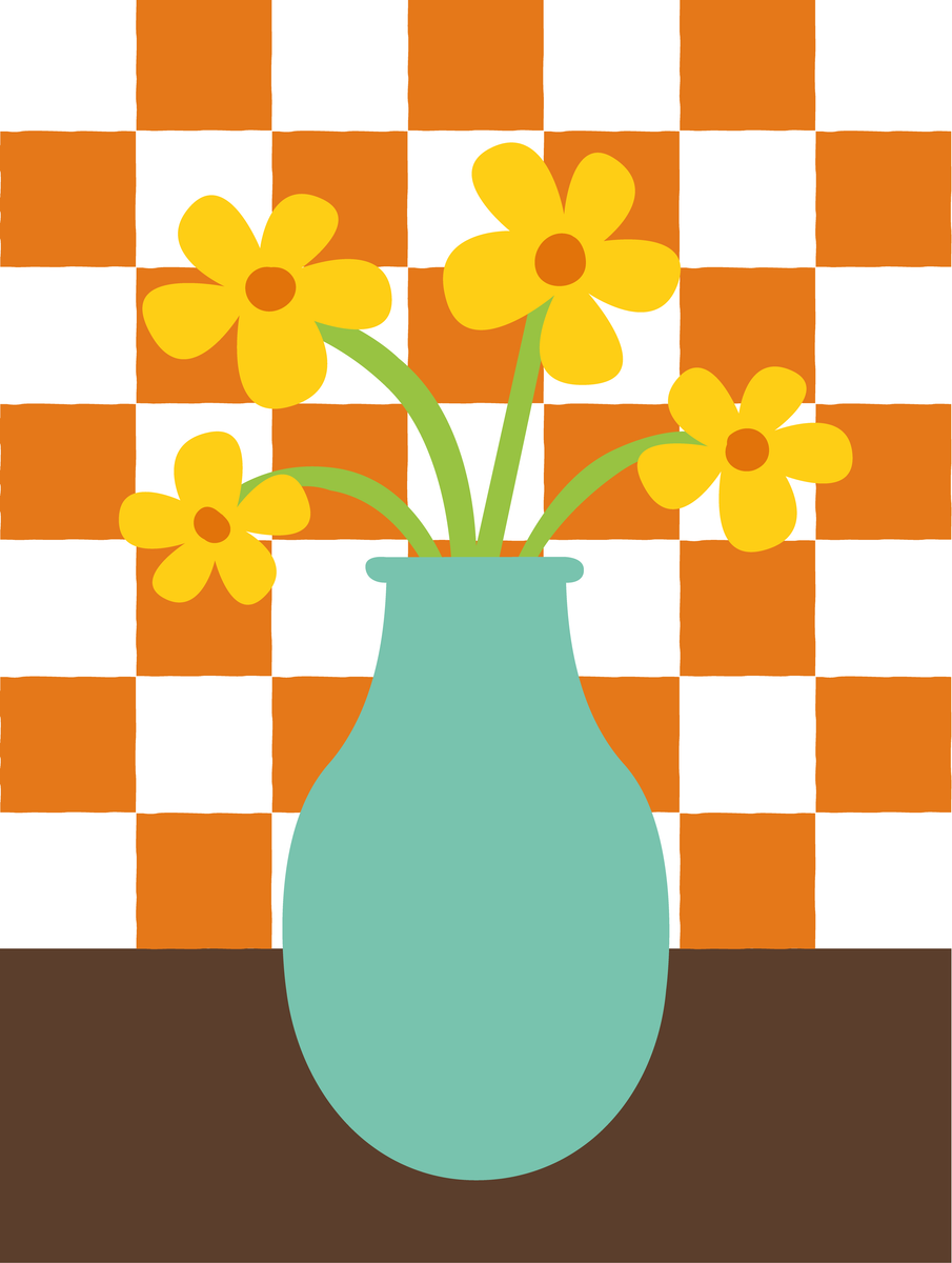 yisual - Poster - Happy Vase Turquoise