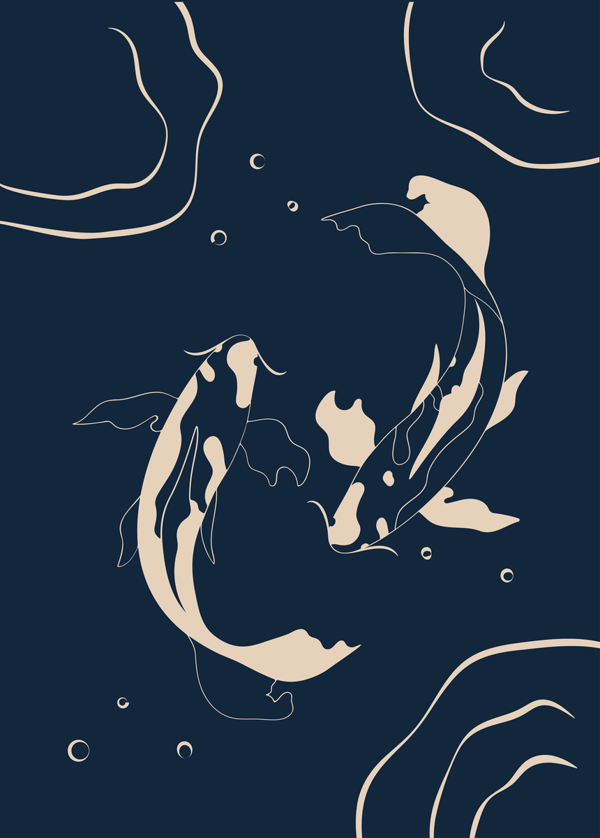 yisual - Poster - Serene Swim Blue