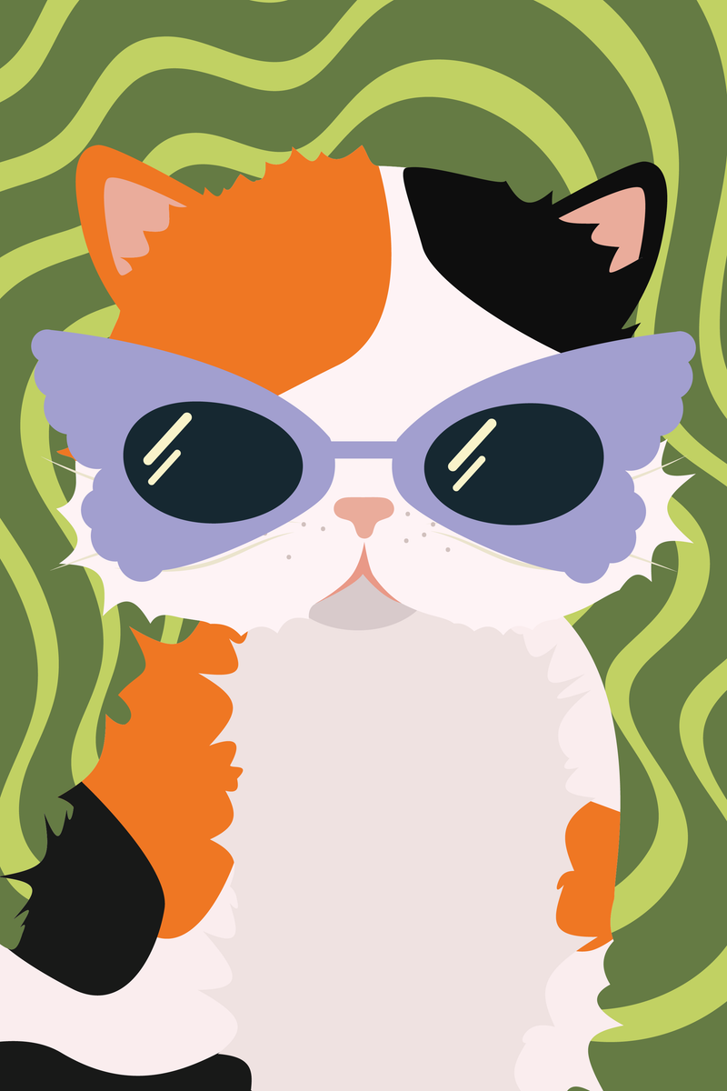 Poster - Stay Pawsitive Green