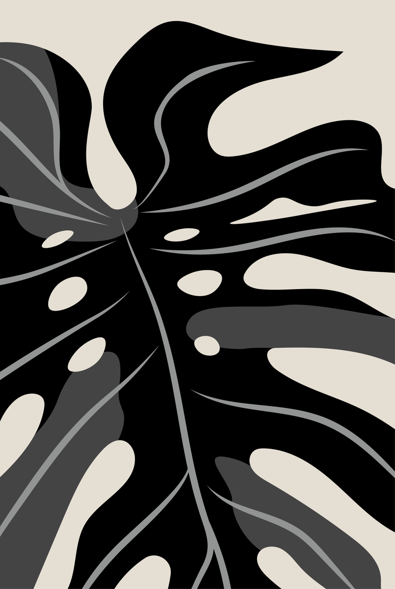 yisual - Aluminium - Monstera Muse Black