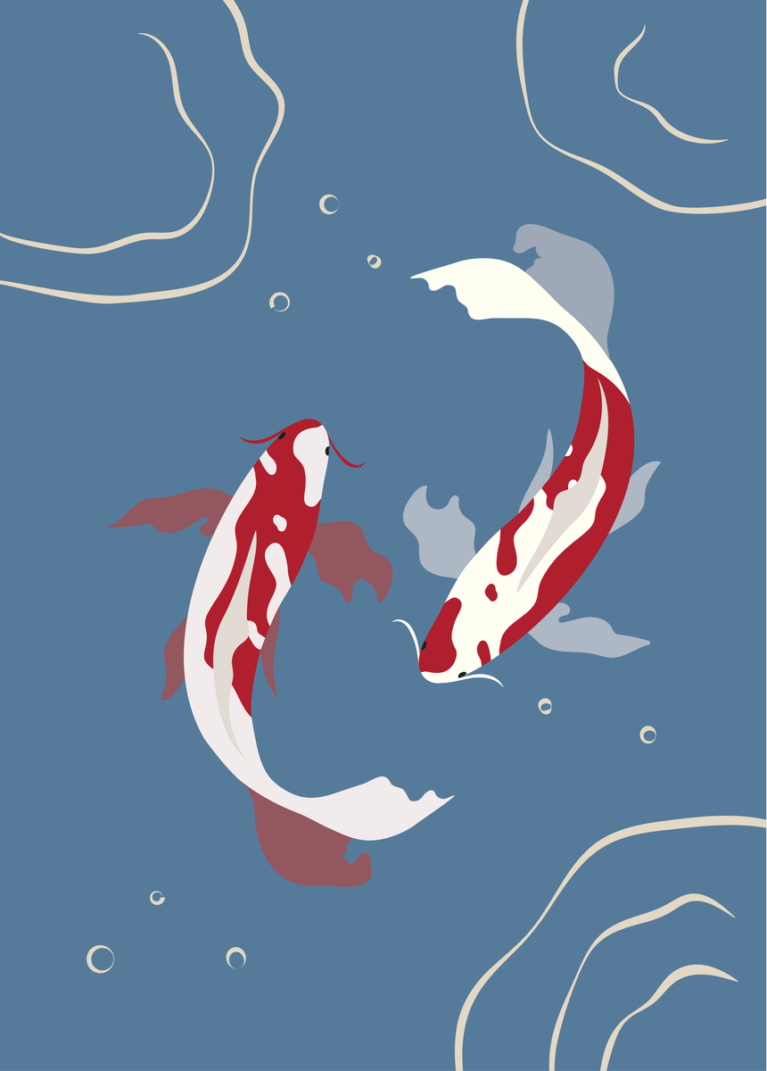yisual - Poster - Serene Swim Red