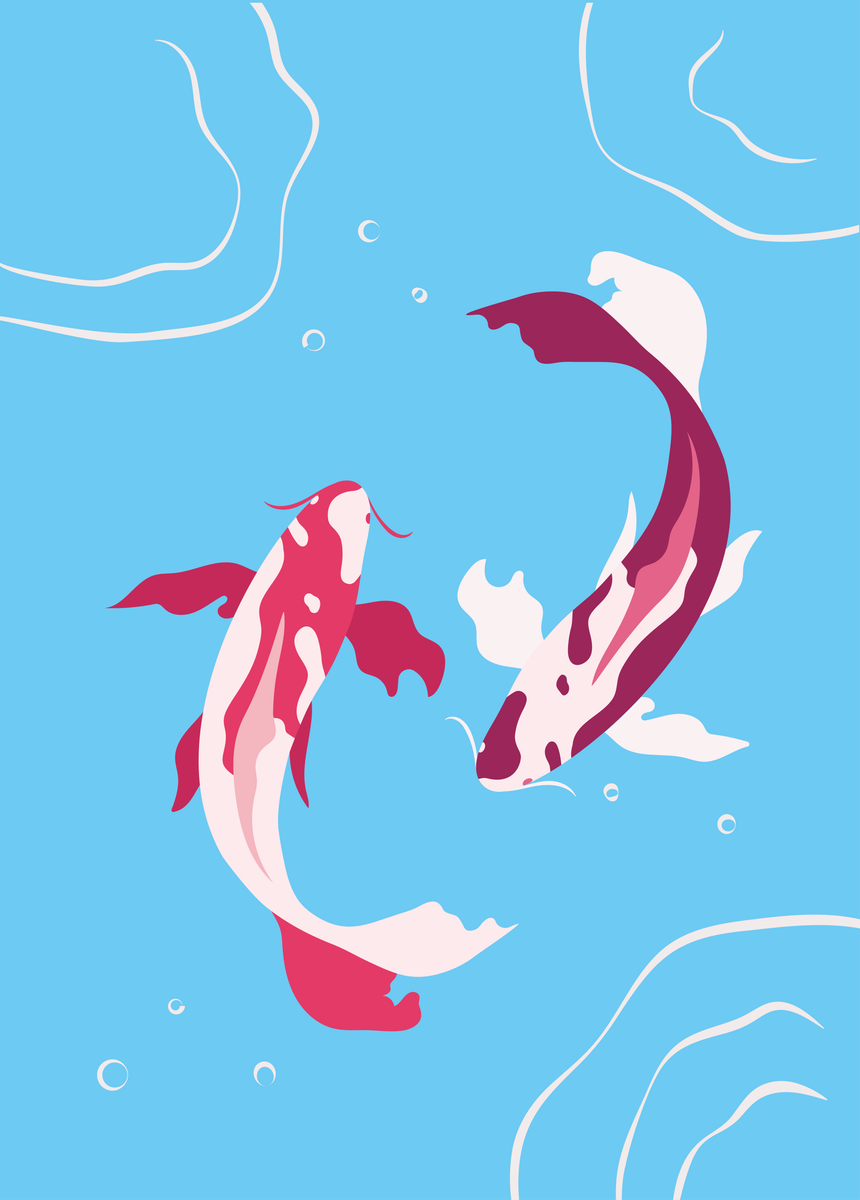 yisual - Poster - Serene Swim Pink