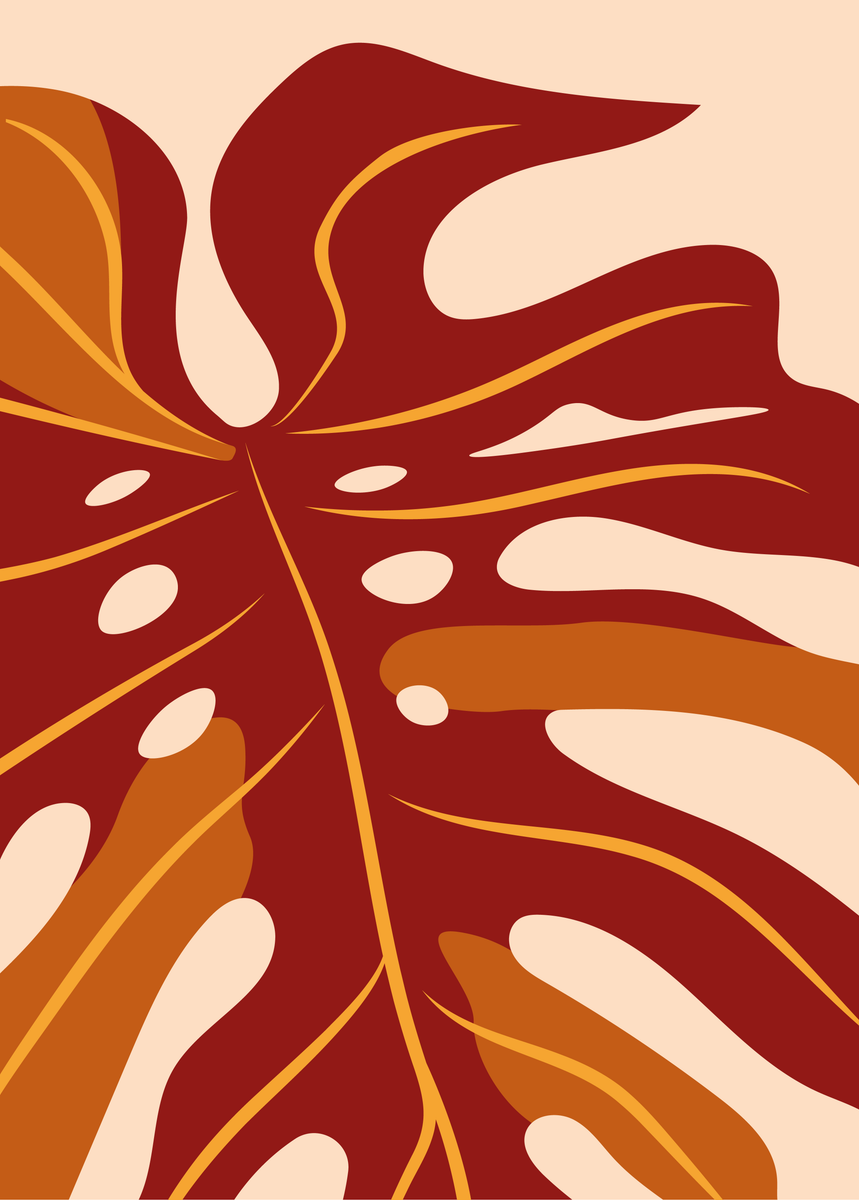 yisual - Poster - Monstera Muse Brown