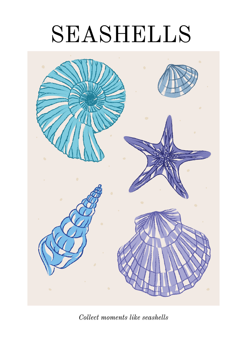 yisual - Poster - Coastal Charms Blue