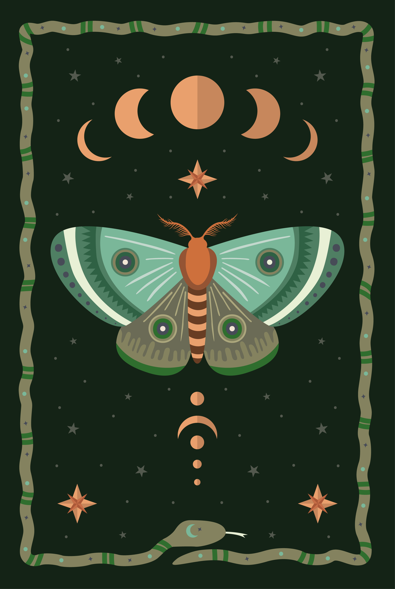 yisual - Poster - Lunar Butterfly Green