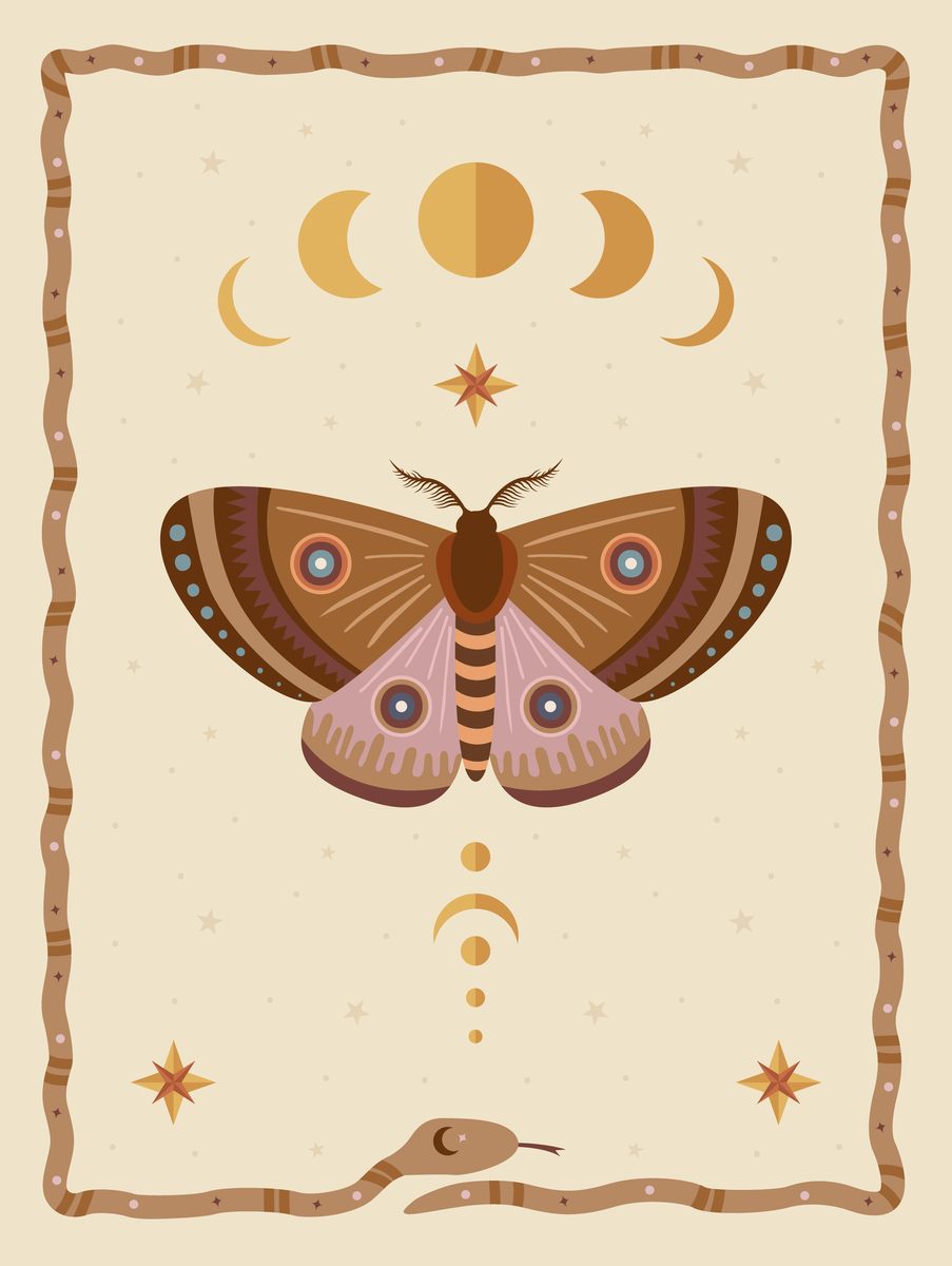 yisual - Poster - Lunar Butterfly Brown