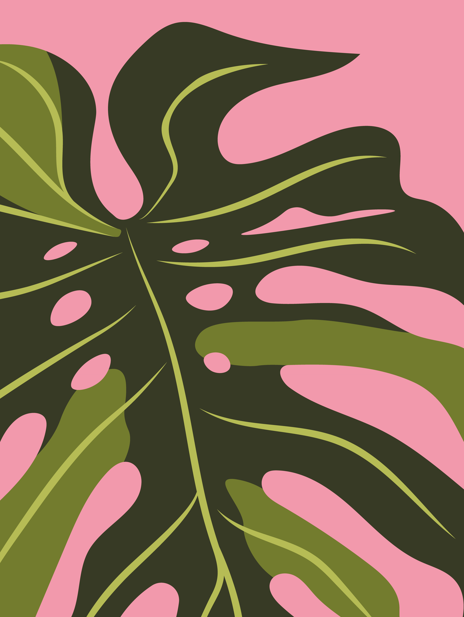 yisual - Aluminium - Monstera Muse Pink