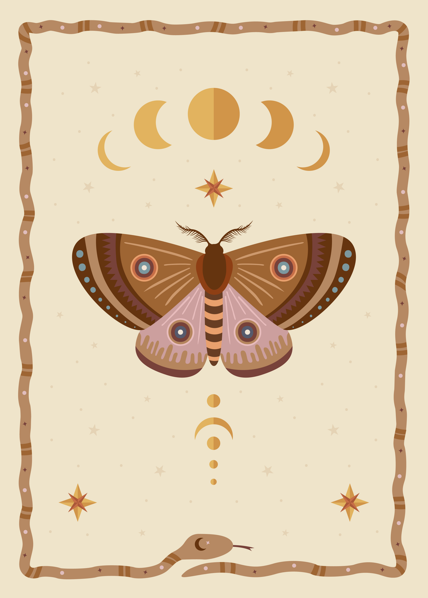 yisual - Poster - Lunar Butterfly Brown