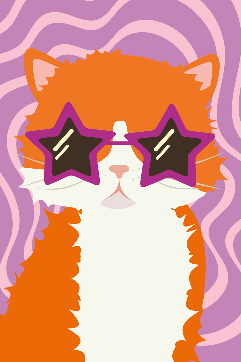 yisual - Poster - Stay Pawsitive Purple