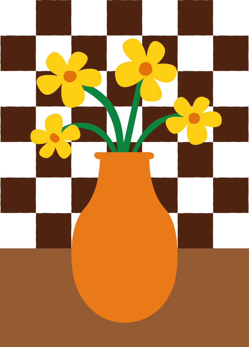 yisual - Poster - Happy Vase Orange